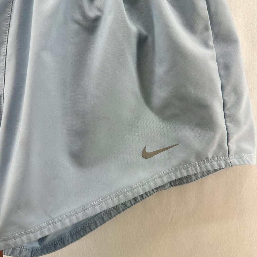 Nike Dri-Fit One Athletic Short Women XS Mid Rise Brief Lined Elastic Waist Blue - Picture 3 of 12
